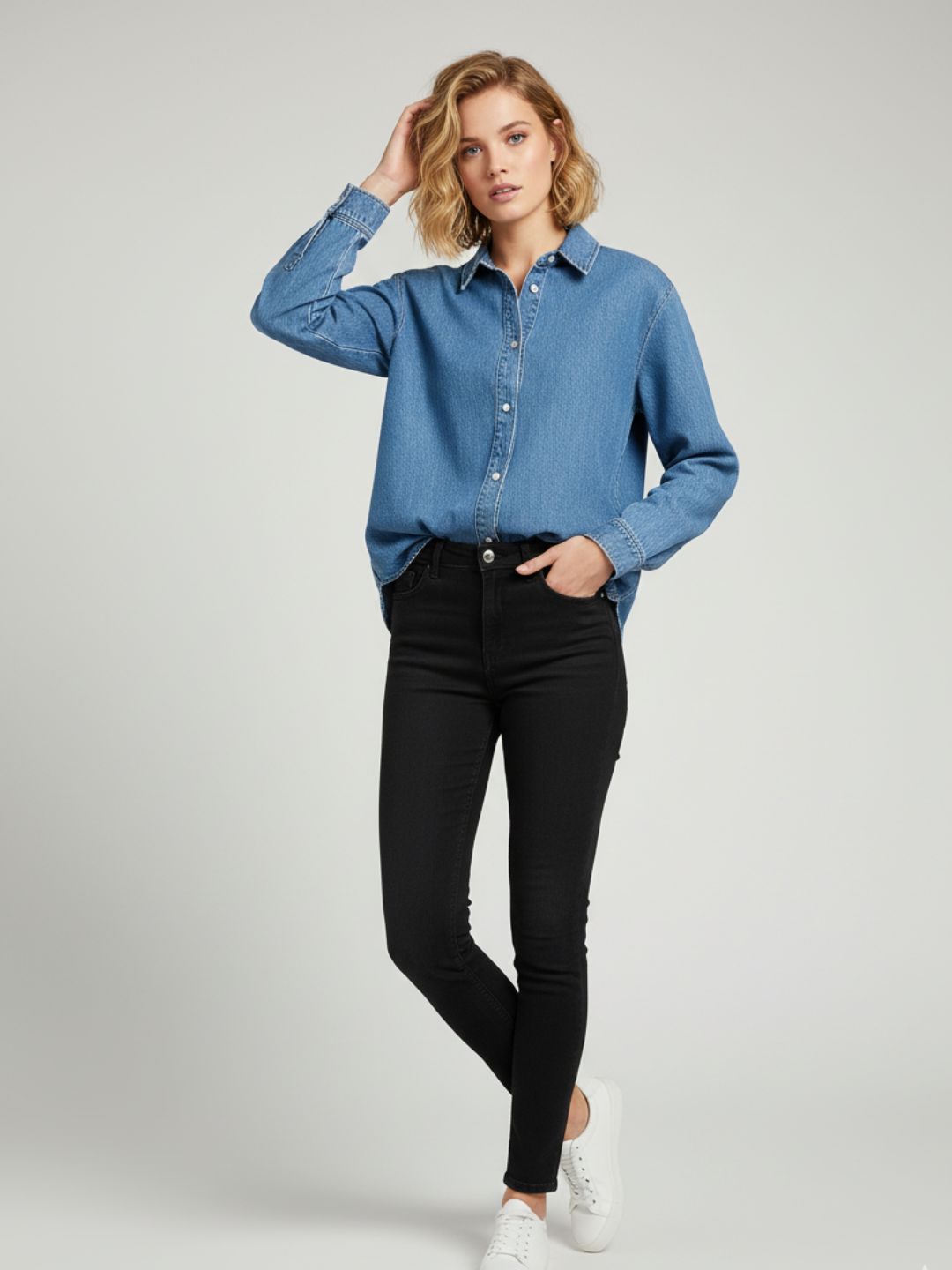 Blue Oversized Denim Shirt