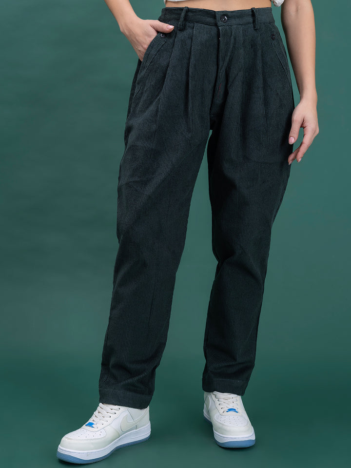 Green Corduroy Baggy Trouser