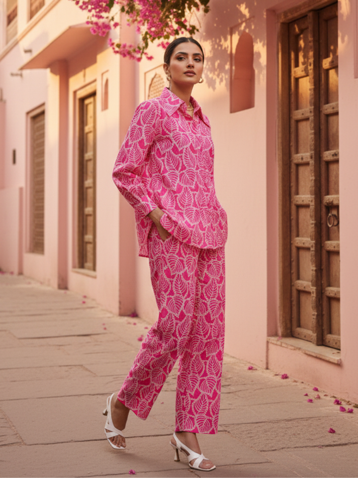 Jacob Pure Cotton Schiffli Embroidered Women's Co-ord Set