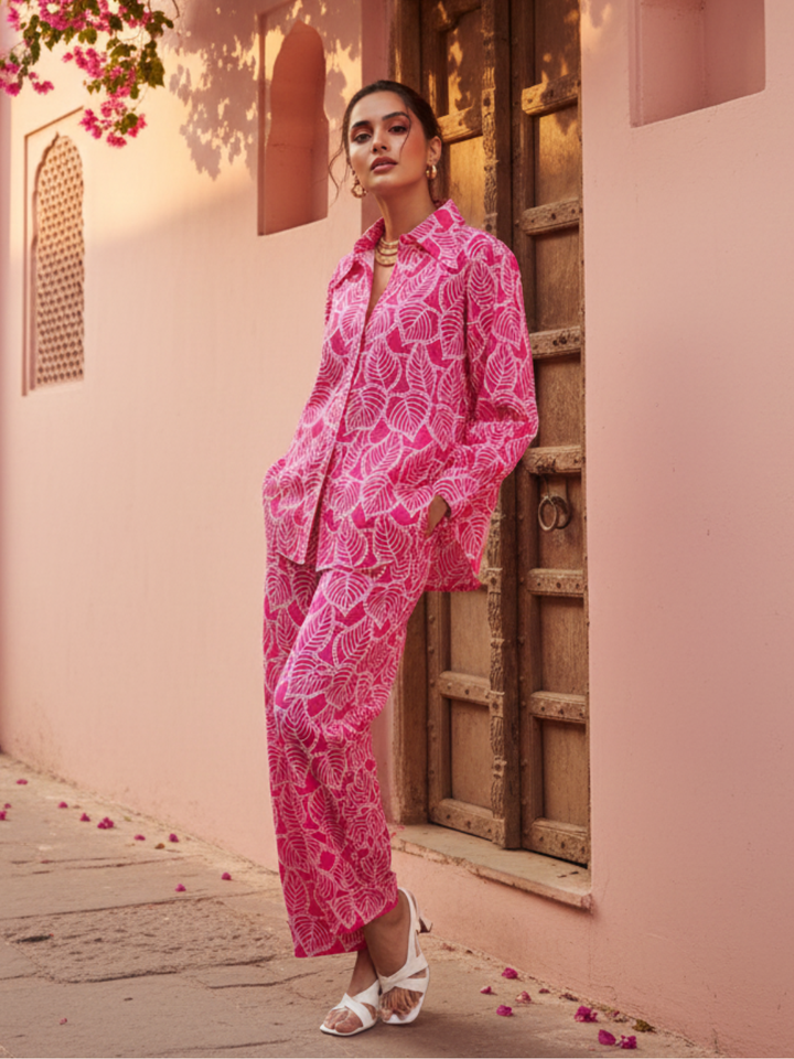 Jacob Pure Cotton Schiffli Embroidered Women's Co-ord Set