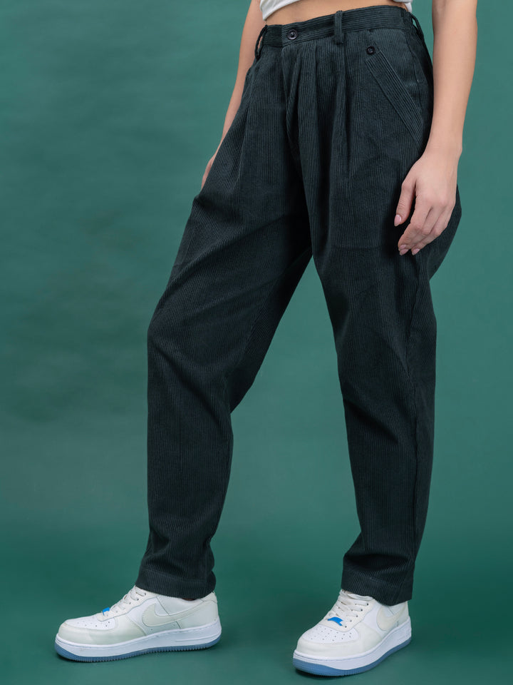 Green Corduroy Baggy Trouser