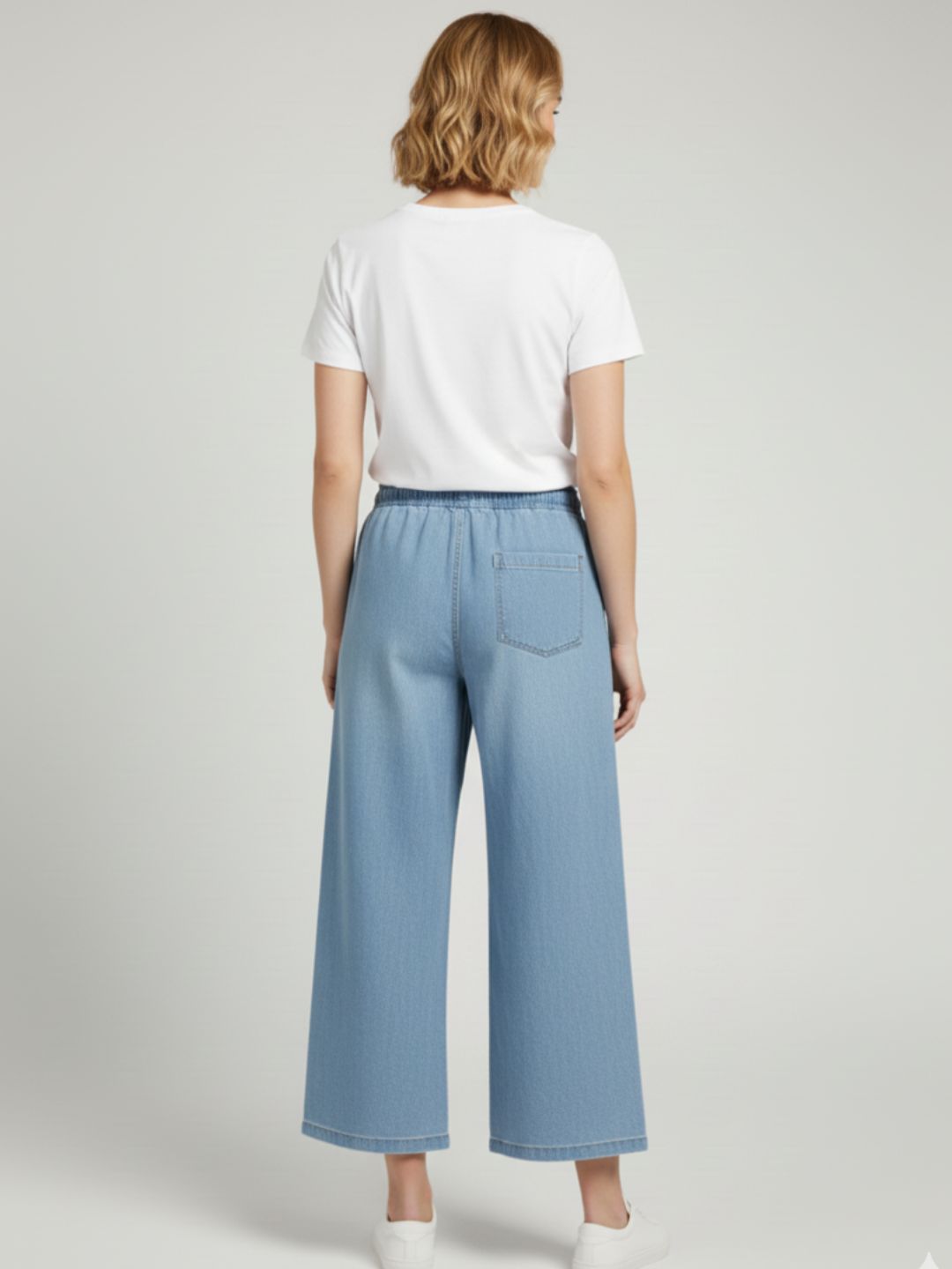 Light Blue Denim Drawstring Trousers