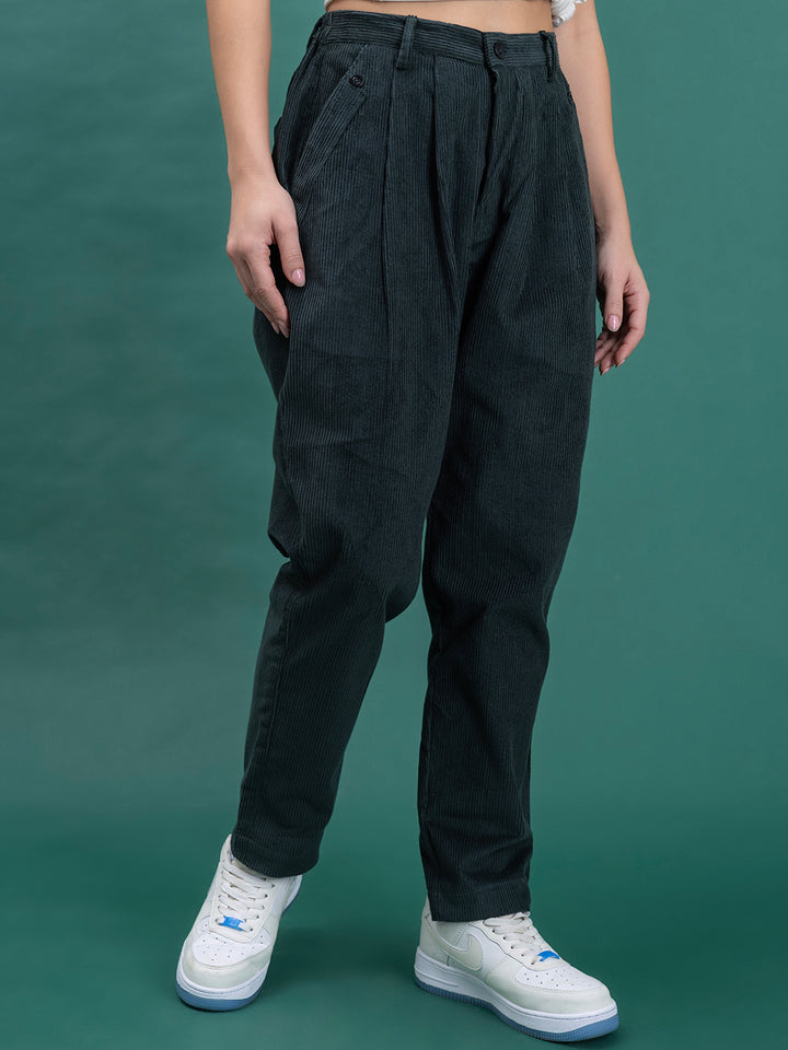 Green Corduroy Baggy Trouser