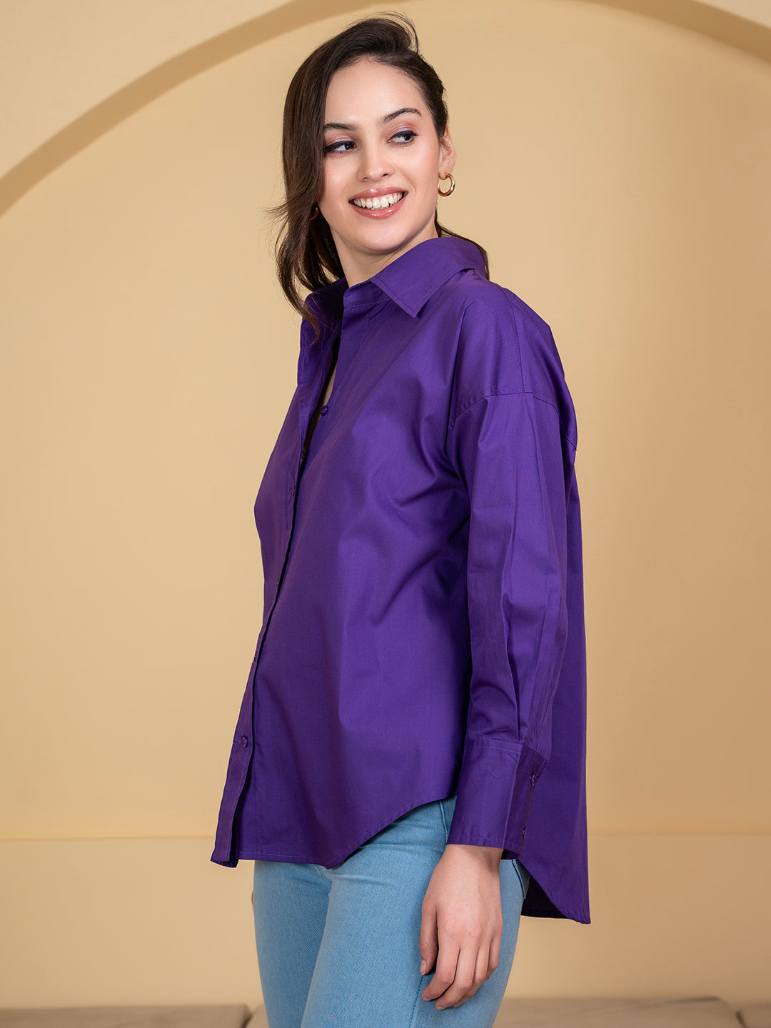 Lounge Dreams Purple  Poplin Shirt