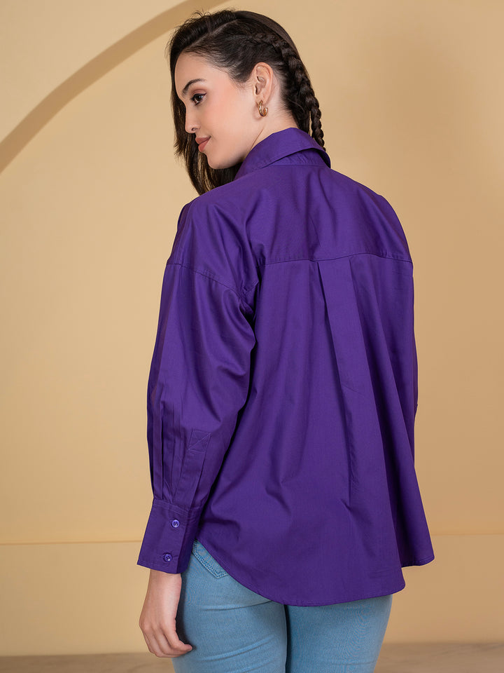 Lounge Dreams Purple  Poplin Shirt