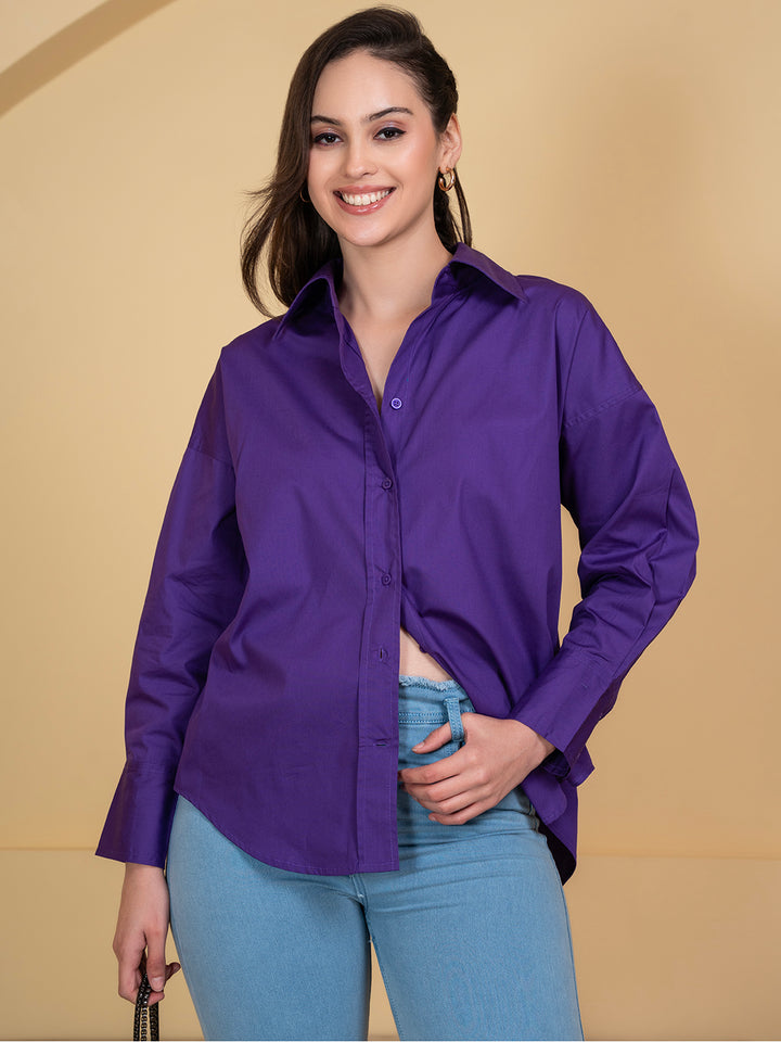 Lounge Dreams Purple  Poplin Shirt