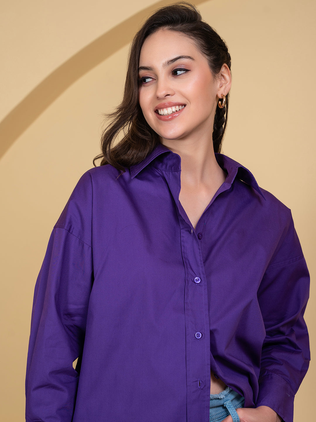 Lounge Dreams Purple  Poplin Shirt