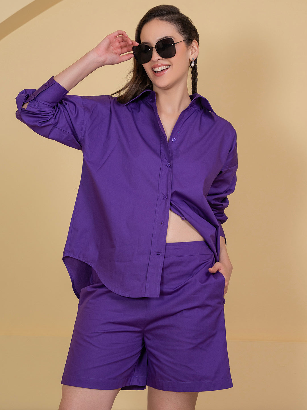 Purple Purest Poplin Cotton Co-ords