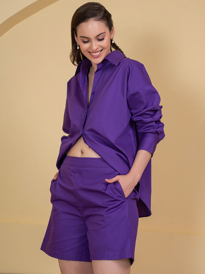 Purple Purest Poplin Cotton Co-ords