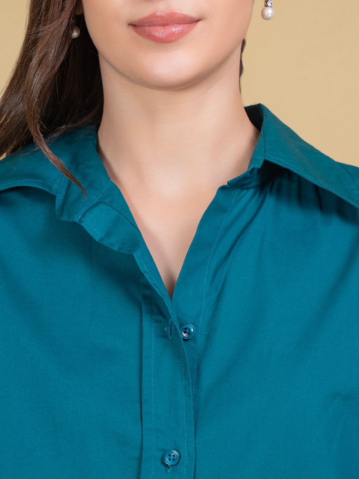 Lounge Dreams Turquoise  Poplin Shirt