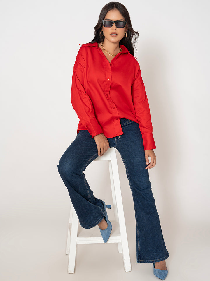 Texas Twill Pure Cotton Women's Oversized Shirt