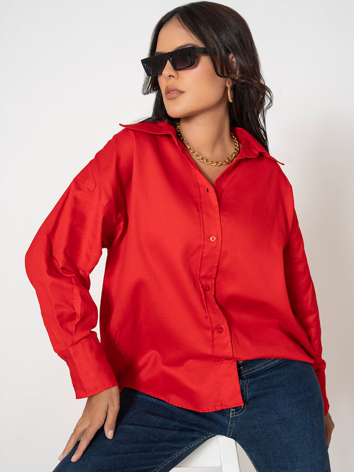 Texas Twill Pure Cotton Women's Oversized Shirt