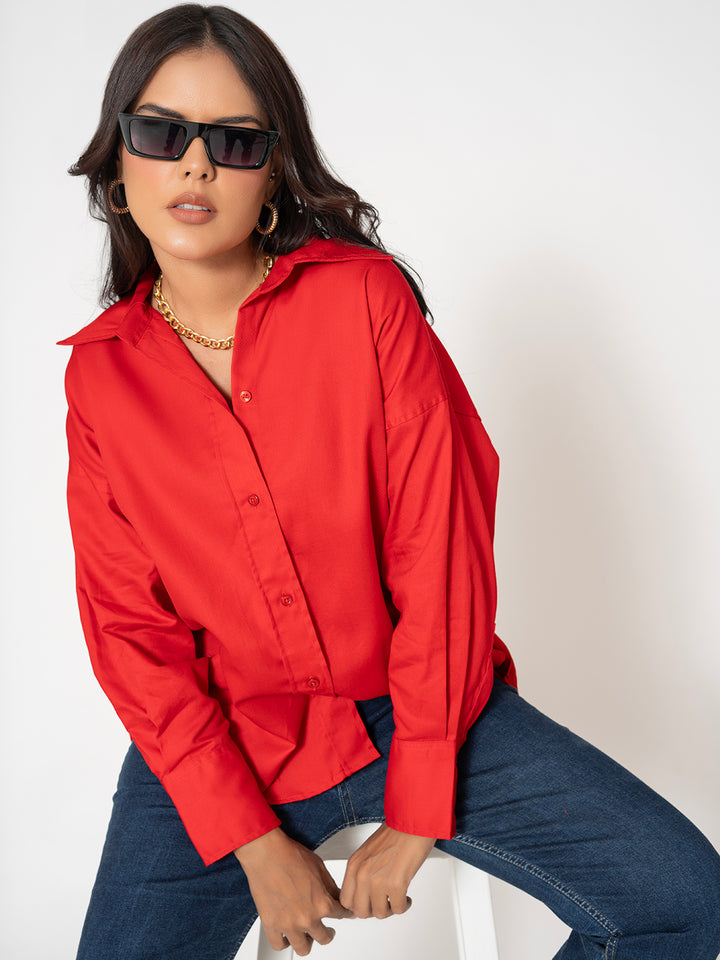 Texas Twill Pure Cotton Women's Oversized Shirt