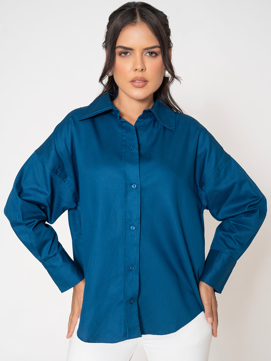 Texas Twill Pure Cotton Women's Oversized Shirt