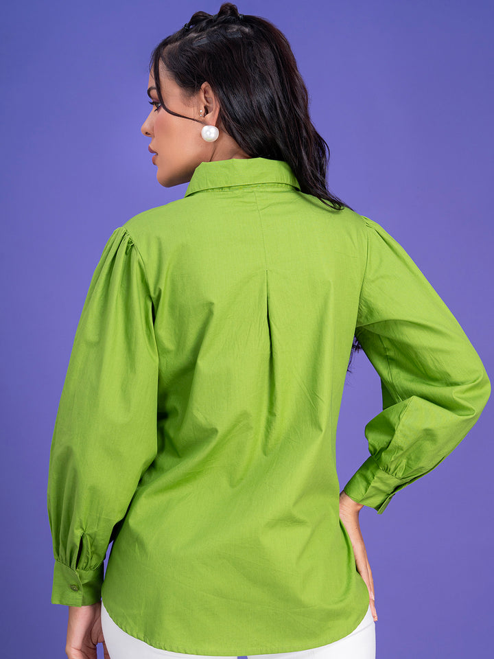 Lime Green Women's Oversized Shirt