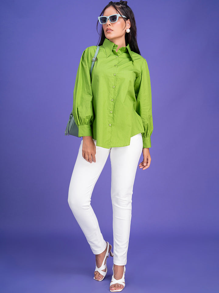 Lime Green Women's Oversized Shirt