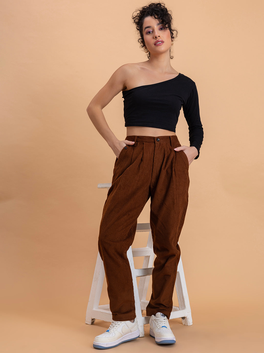 Brown Corduroy Baggy Trouser