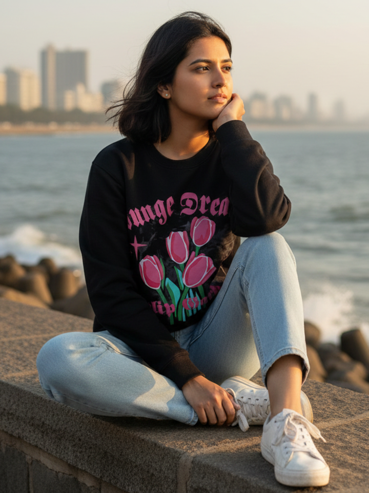 Black Tulip Garden SweatShirt
