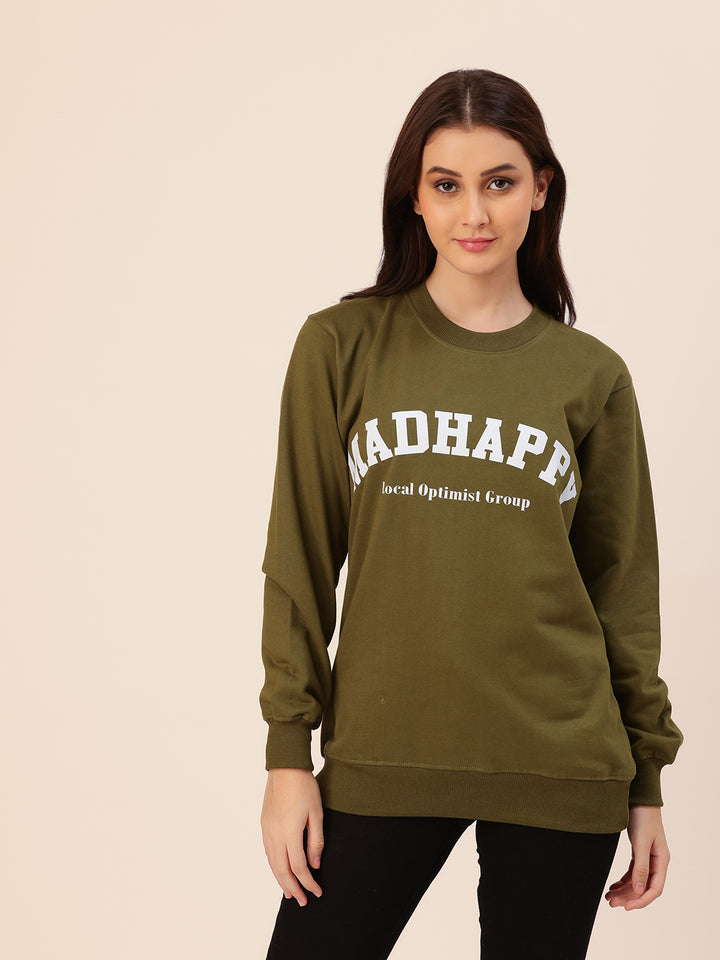 Madhappy Olive Printed Sweatshirt