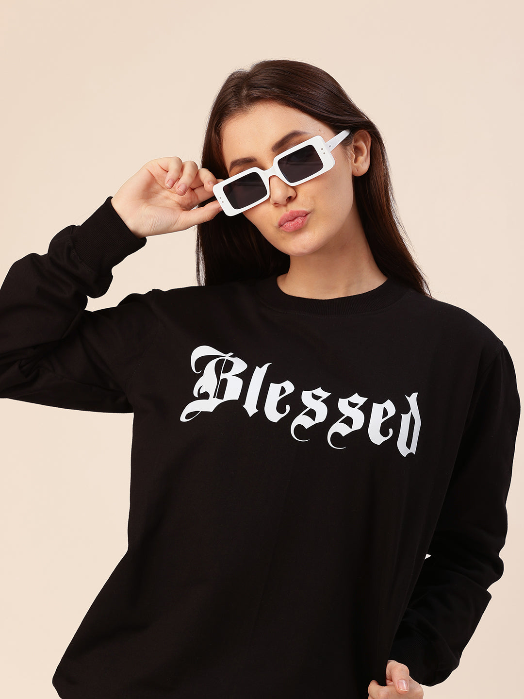 Blassed Black Printed Sweatshirt