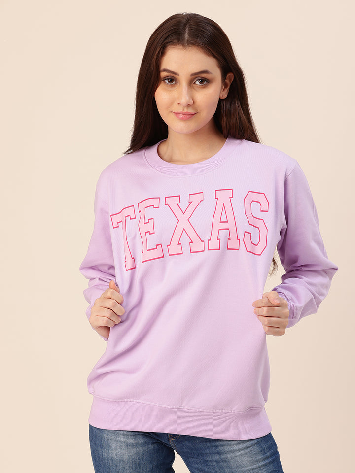 Taxes Lavender Printed Sweatshirt
