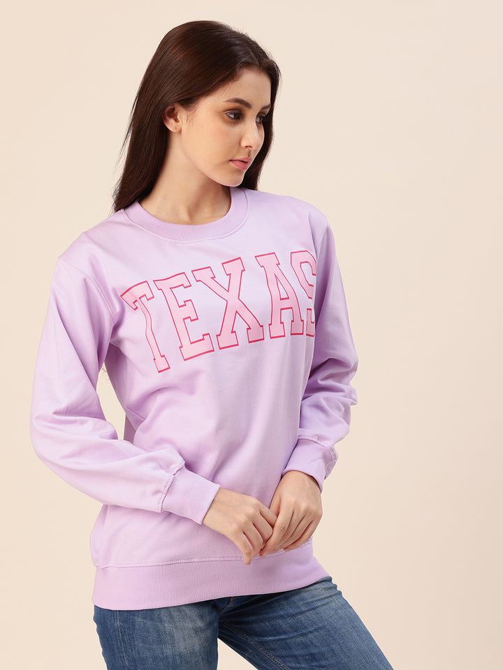 Taxes Lavender Printed Sweatshirt
