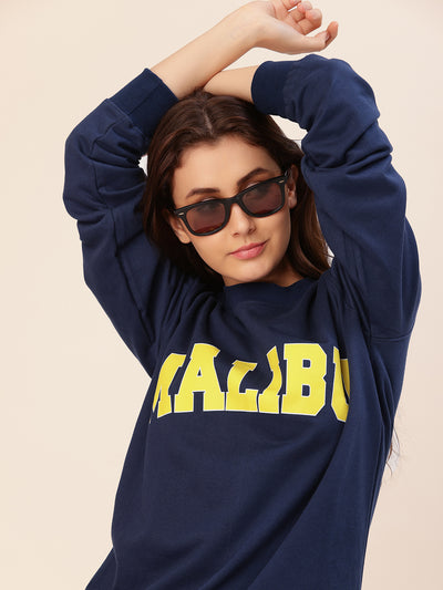 Malibu Navy Printed SweatShirt