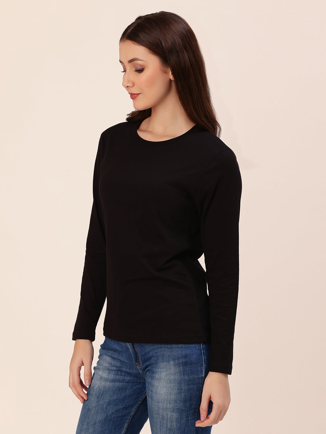 Pure Cotton Casual Basic Full Sleeves T-Shirt