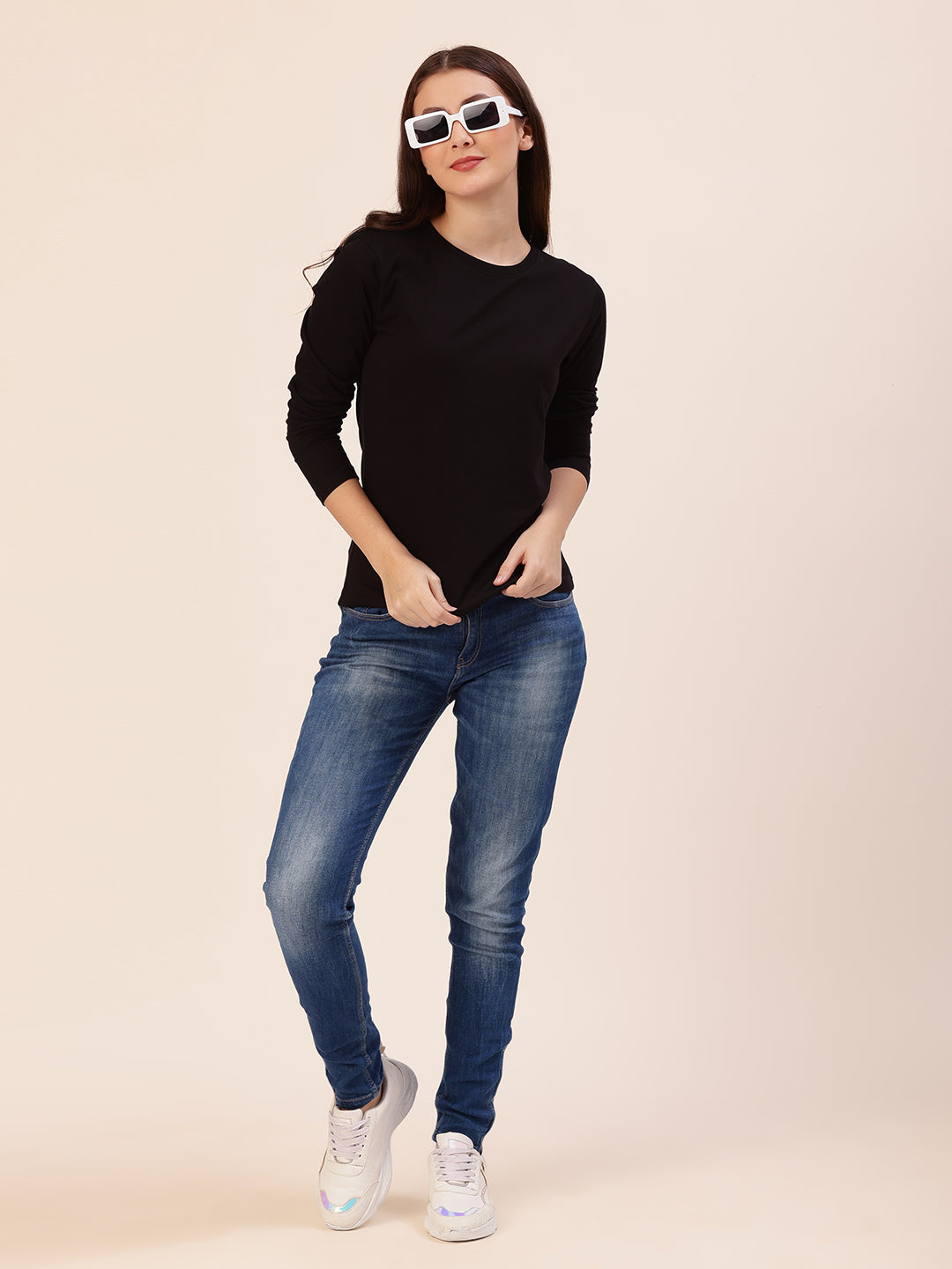 Pure Cotton Casual Basic Full Sleeves T-Shirt