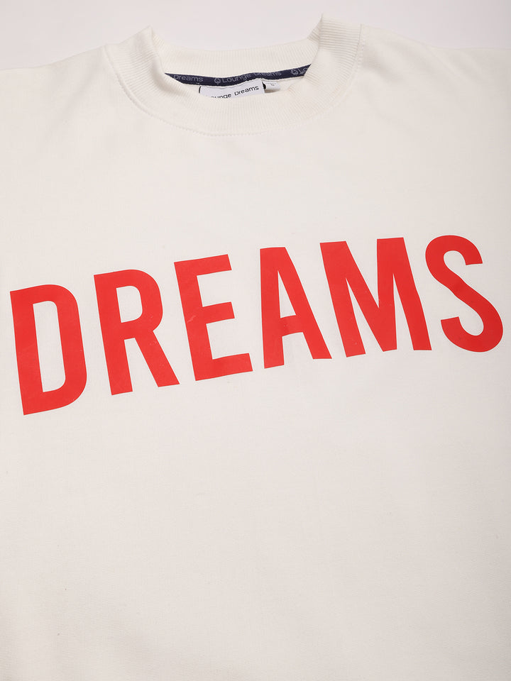 Dreams White Printed Sweatshirt