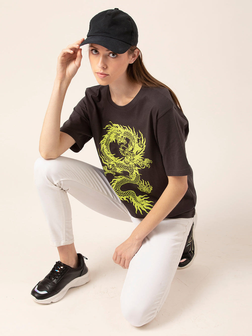 Dragon Print Women's Oversized T-Shirt