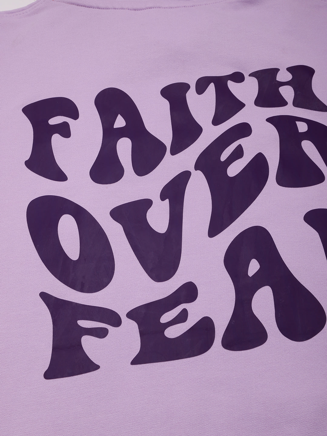 Faith Over Fear Lavender Printed Hoodie