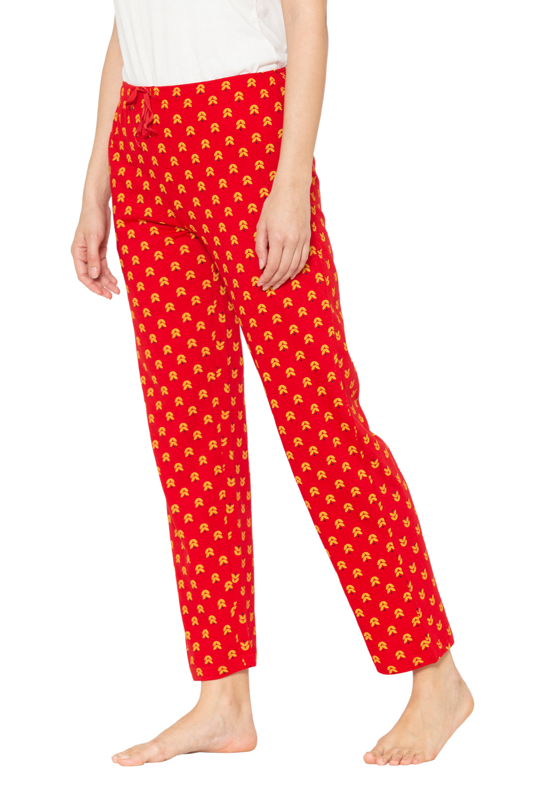 Abstract Red Pure Cotton Pyjama